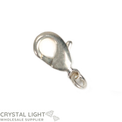 Lobster Clasps: White Silver Lobster Clasp with Jump Ring /15mm