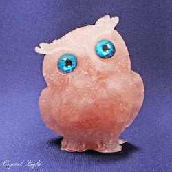 Animals: Resin Owl Small - Rose Quartz