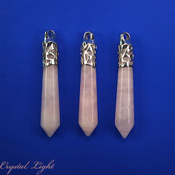 Terminated Pendant: Rose Quartz Long Pendant