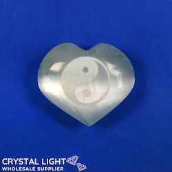 Hearts: Selenite Yin/Yang Heart