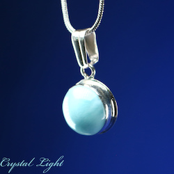 Sterling Silver Pendants: Larimar Round Pendant