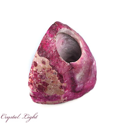 Candle Holders: Pink Agate Candle Holder