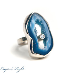 Sterling Silver Rings: Seafoam Agate & Topaz Ring