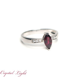 Sterling Silver Rings: Garnet & White Sapphire Ring