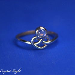 Sterling Silver Rings: Rainbow Moonstone Knot Ring