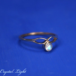 Sterling Silver Rings: Rainbow Moonstone Infinity Ring