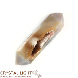 Double Terminated Polished Points: Agate Druse DT Point