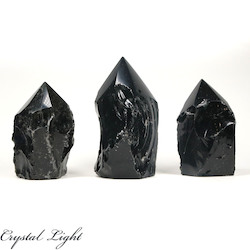 Cut Base Points: Black Obsidian Cut Base Point