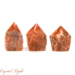 Cut Base Points: Orange Orchid Calcite Cut Base Point