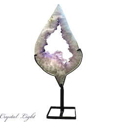 Display Pieces on Stand: Amethyst Druse Leaf on Stand