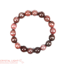 10mm Round Bead Bracelets: Rhodonite Bracelet 10mm