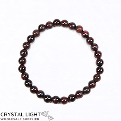 6-7mm Round Bead Bracelets: Garnet Bracelet 6mm