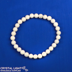 6-7mm Round Bead Bracelets: Howlite Bracelet 6mm