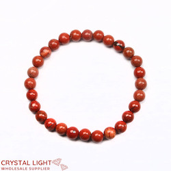 6-7mm Round Bead Bracelets: Red Jasper Bracelet 6mm