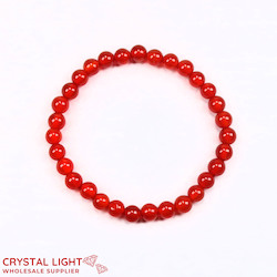 6-7mm Round Bead Bracelets: Red Agate Bracelet 6mm