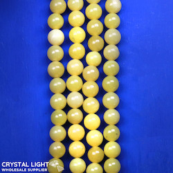 8mm Bead: Lemon Serpentine Beads 8mm