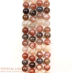 8mm Bead: Mixed Moonstone Beads 8mm