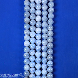 4,6 & 7mm Bead: Blue Lace Agate Beads 6mm