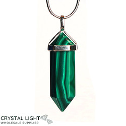 Sterling Silver Pendants: Malachite DT Pendant Sterling Silver (Thick)