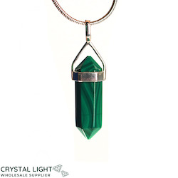 Sterling Silver Pendants: Malachite DT Short Pendant Sterling Silver