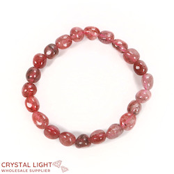 Tumble Bead Bracelets: Strawberry Quartz Tumble Bracelet