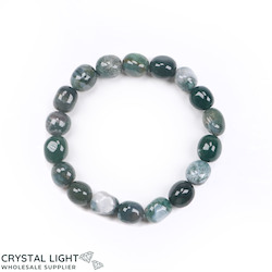 Tumble Bead Bracelets: Moss Agate Tumble Bracelet