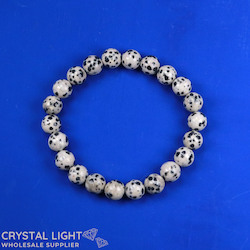 8-9mm Round Bead Bracelets: Dalmation Jasper Bracelet 8mm