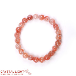 Tumble Bead Bracelets: Red Hematoid Quartz Bracelet 8mm