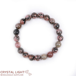 8-9mm Round Bead Bracelets: Rhodonite Bracelet 8mm