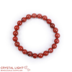 8-9mm Round Bead Bracelets: Red Jasper Bracelet 8mm