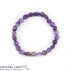 Tumble Bead Bracelets: Amethyst Tumble Bracelet Small