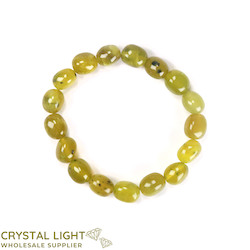 Tumble Bead Bracelets: Lemon Serpentine Tumble Bracelet