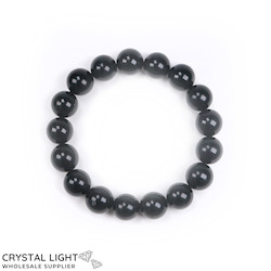 12mm Round Bead Bracelets: Black Obsidian Bracelet 12mm