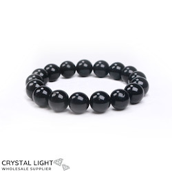 12mm Round Bead Bracelets: Black Obsidian Bracelet 12mm