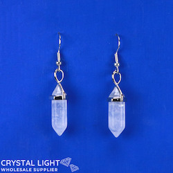 Non-Sterling Silver Earrings: Clear Quartz DT Earrings