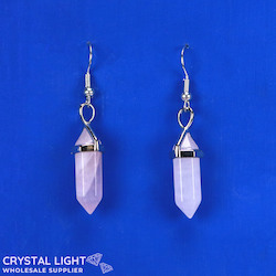 Non-Sterling Silver Earrings: Rose Quartz DT Earrings