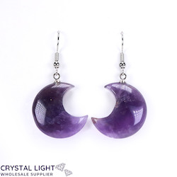 Non-Sterling Silver Earrings: Amethyst Moon Earrings