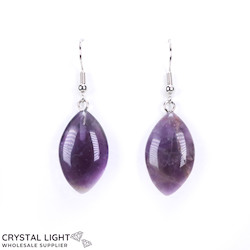 Non-Sterling Silver Earrings: Amethyst Marquise Earrings