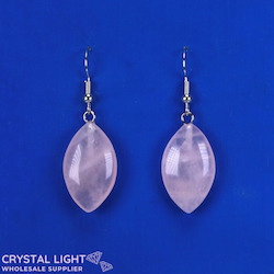 Non-Sterling Silver Earrings: Rose Quartz Marquise Earrings