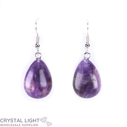 Non-Sterling Silver Earrings: Amethyst Teardrop Earrings