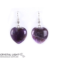 Non-Sterling Silver Earrings: Amethyst Heart Earrings