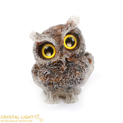 Animals: Resin Owl Small - Tigers Eye