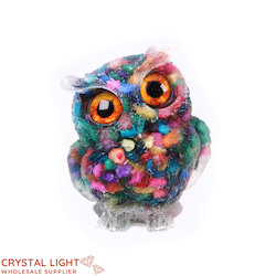 Animals: Resin Owl Small - Mixed Shell