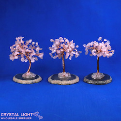 Small/Extra Small Trees: Rose Quartz Tree on Agate Stand