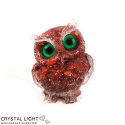 Animals: Resin Owl Small -  Red Jasper