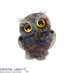 Animals: Resin Owl Small - Mixed Chip