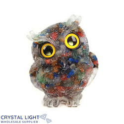 Animals: Resin Owl Large - Mixed Chip