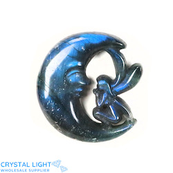 Other Shapes: Labradorite Moon Fairy Carving