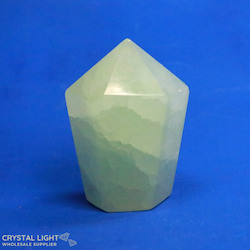 Cut Base Points: Pistachio Calcite Cut Base Point