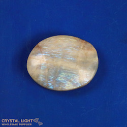 Soapstones & Palmstones Single Listings: Rainbow Moonstone Palmstone